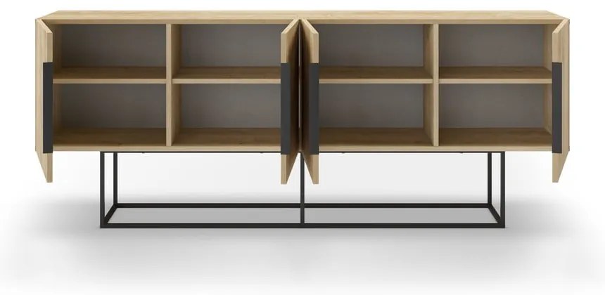Niska komoda w dekorze dębu 200x80 cm Titan – Marckeric