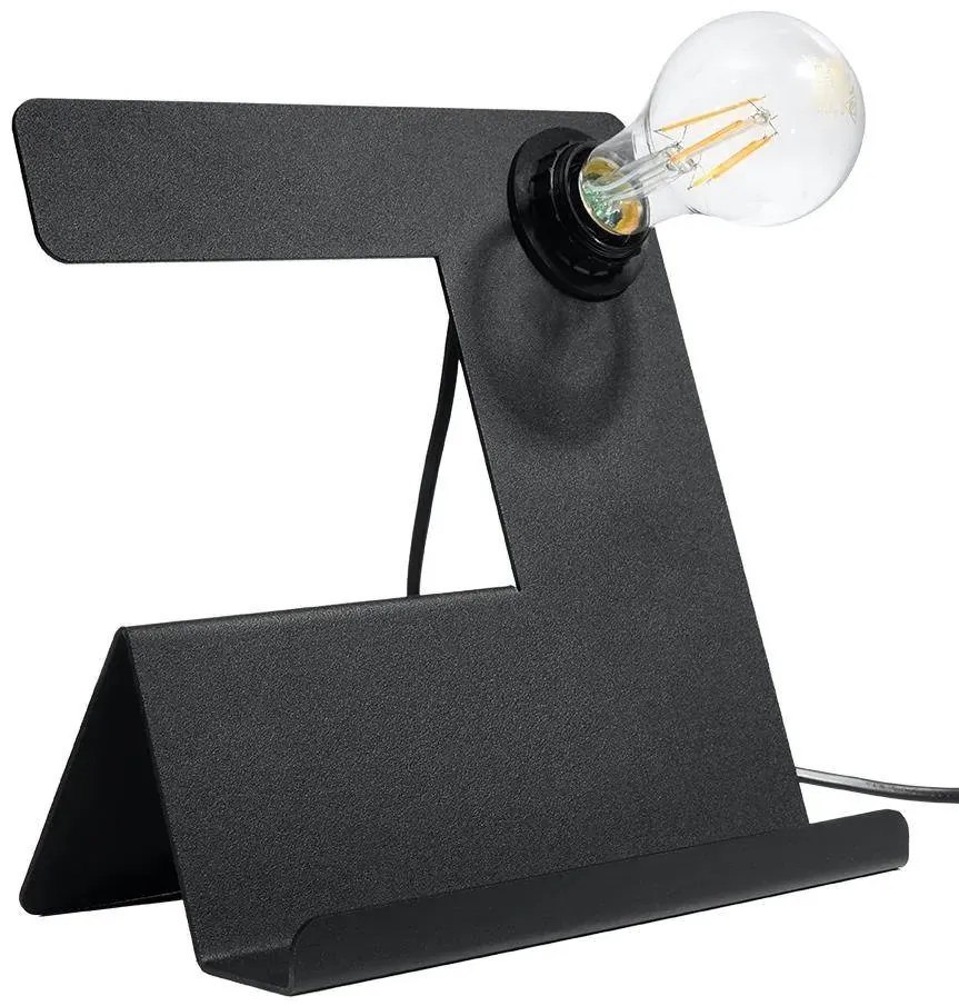 Lampa biurkowa INCLINE czarna ze stojakiem SOLLUX  LIGHTING