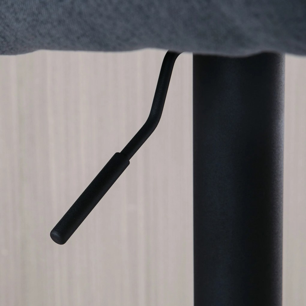 HOMCOM Barstool 92-112cm Regulowany na wysokość Barowy krzesło w stylu lnianym Ciemnoszary