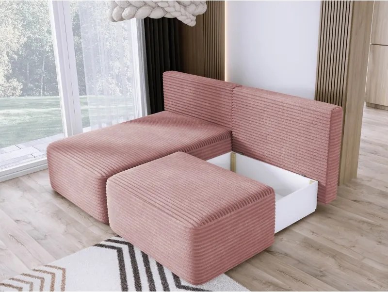 Narożnik TILIA wolnostojący układ L strona Lewa z funkcją spania w tkaninie Tilia 62