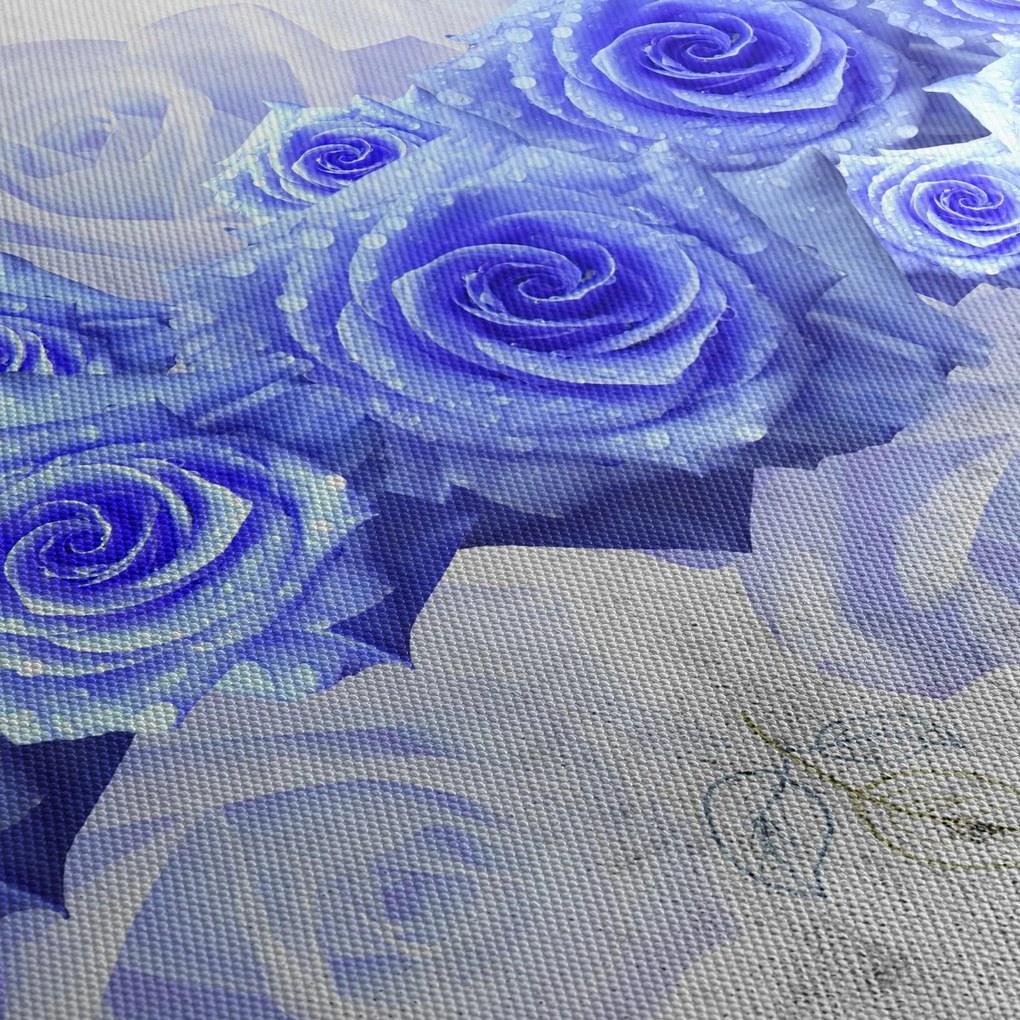 Obraz - Niebieskie róże (125x70 cm)