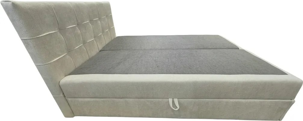 Tapicerowane łóżko kontynentalne DIRELIS VIBE 140x200 cm kremowe Materac: Materac sprężynowy Bonell
