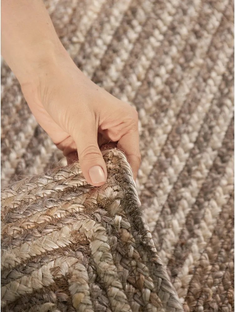 Chodnik z juty dwustronny/tkany ręcznie w jasnym naturalnym kolorze/w ciemnym naturalnym kolorze 80x200 cm Juno – Hanse Home