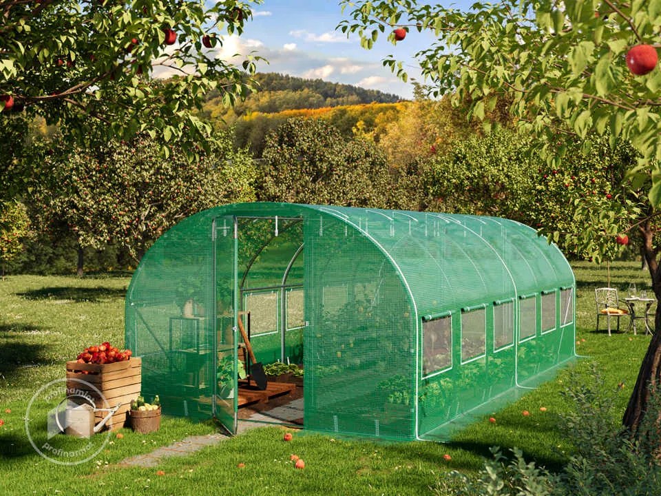 TOOLPORT 3x6m Tunel foliowy, plandeka PE, zielony - (8990)