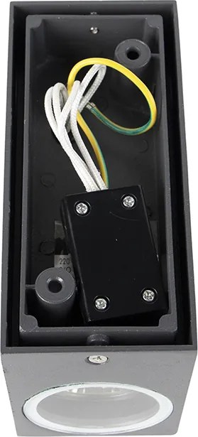 Zestaw 2 nowoczesnych lamp ściennych ciemnoszarych 2-światłowych IP44 - Baleno