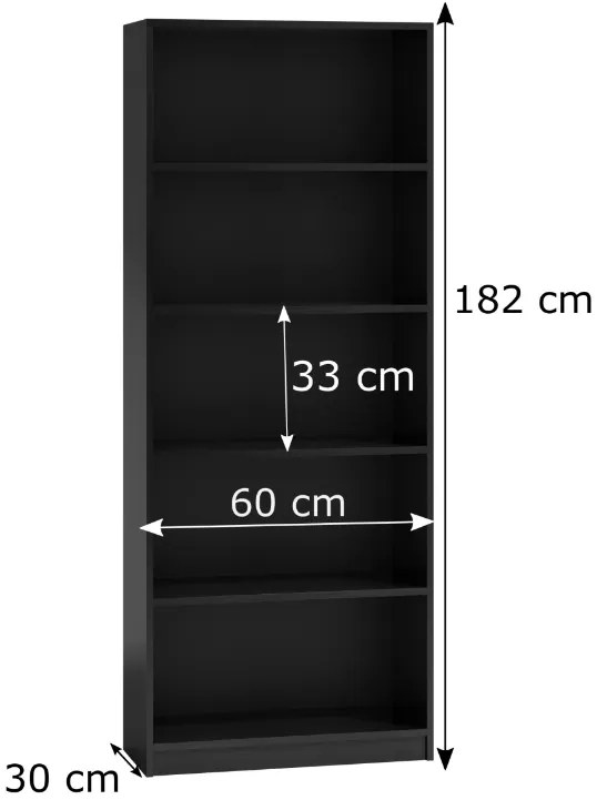 Regał na książki, półki, Onyx R60 CZARNY