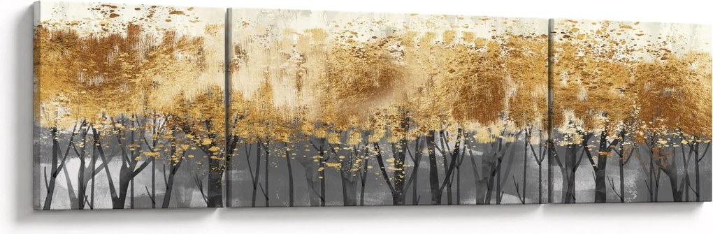 Obraz - Złote drzewa (170x50 cm)