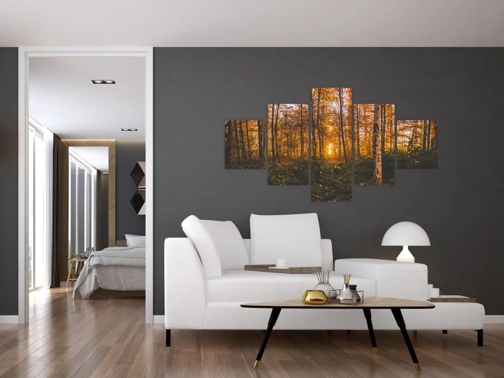 Obraz jesiennego lasu (125x70 cm)