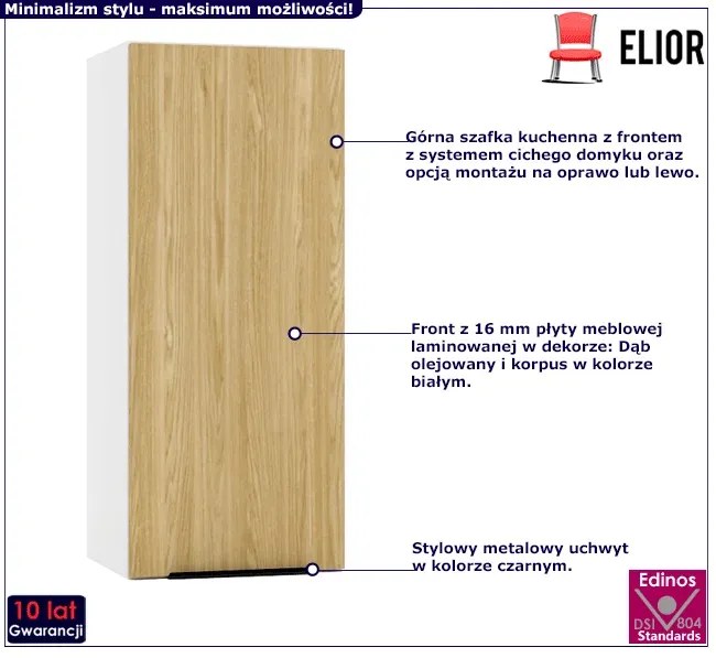 Górna szafka kuchenna 30 cm dąb olejowany - Bixor 25X