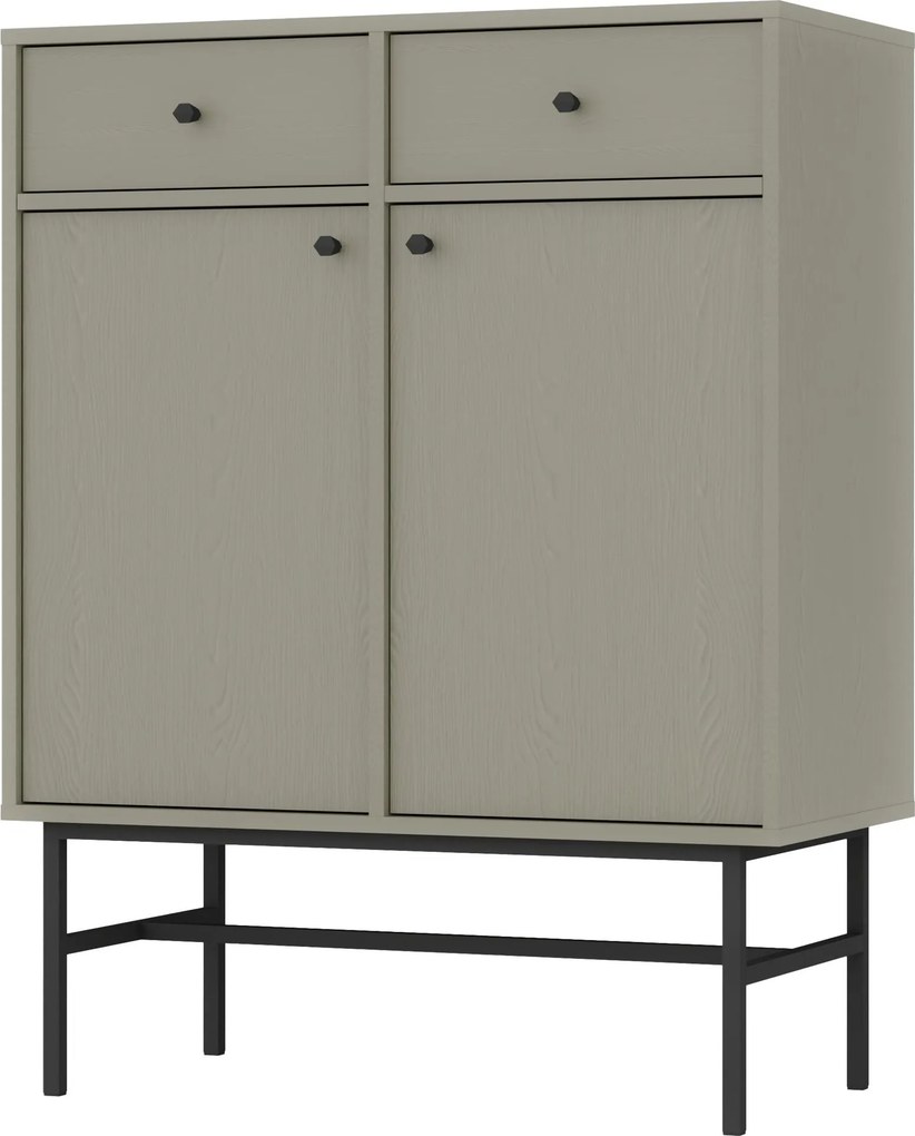 Komoda TORINO - Zielony / Wysokość 108 cm / 84 cm / 2 szuflady