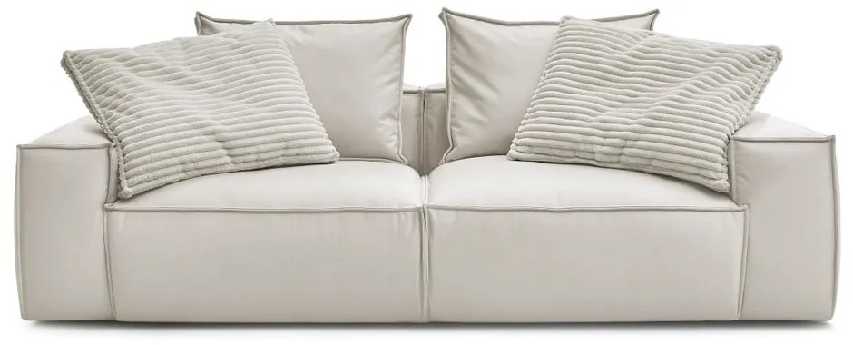 Beżowa sofa z imitacji skóry 260 cm Boheme – Bobochic Paris