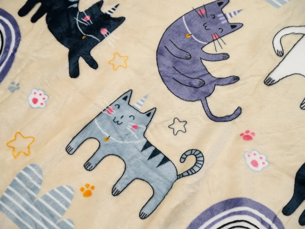 PrzytulneMieszkanie.pl PrzytulneMieszkanie.pl Pościel z mikropluszu PURRSLEEP beżowa Rozmiar pościeli: 70 x 90 cm | 140 x 220 cm