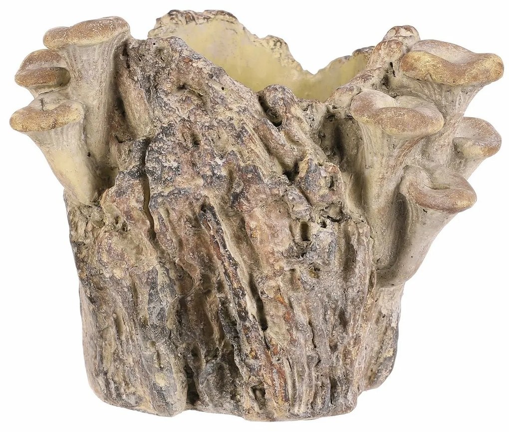 Opakowanie betonowe - pień z grzybami, 19 x 17 x16 cm