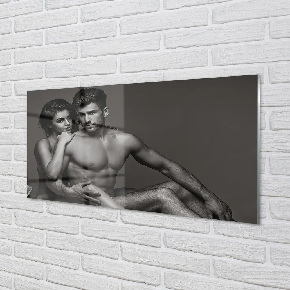Panel szklany do Kuchni Para: Kobieta i Mężczyzna