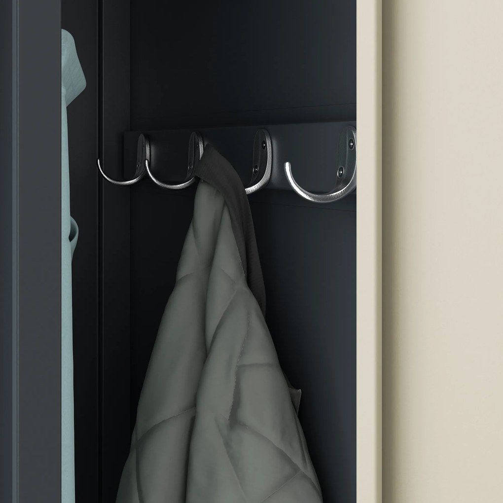 Szafka pracownicza czterokomorowa antracytowa / dąb sonoma: Eco Design KACPER, 800 x 1800 x 500 mm