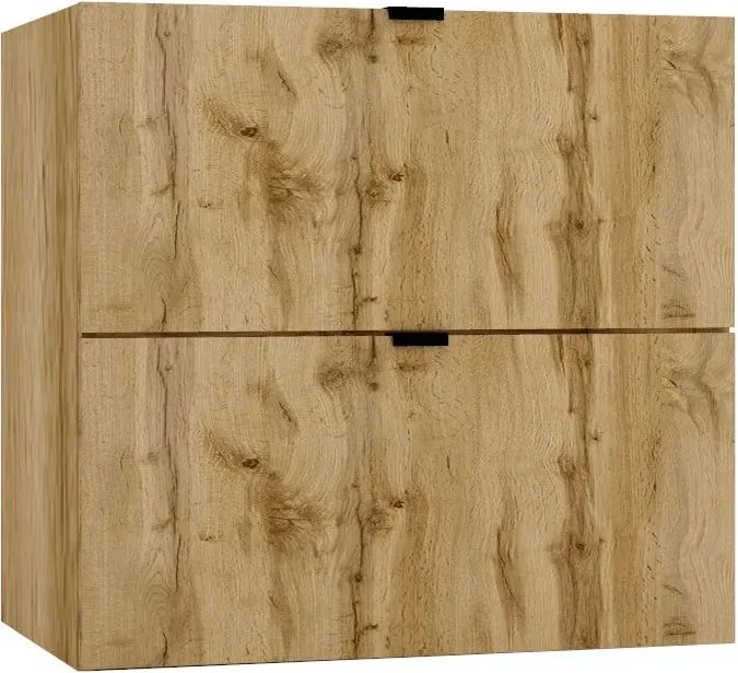 Szafka łazienkowa z 2 szufladami złoty dąb 60cm W8-P60