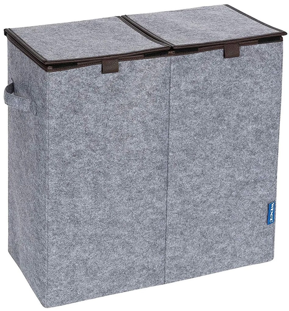 Kosz na pranie filcowy DUO, 2 komory, 82 L, WENKO