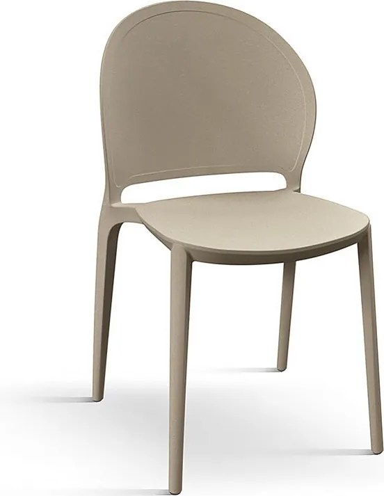 Zestaw 4 krzeseł z polipropylenu w kolorze gołębiej szarości - MARBELLA