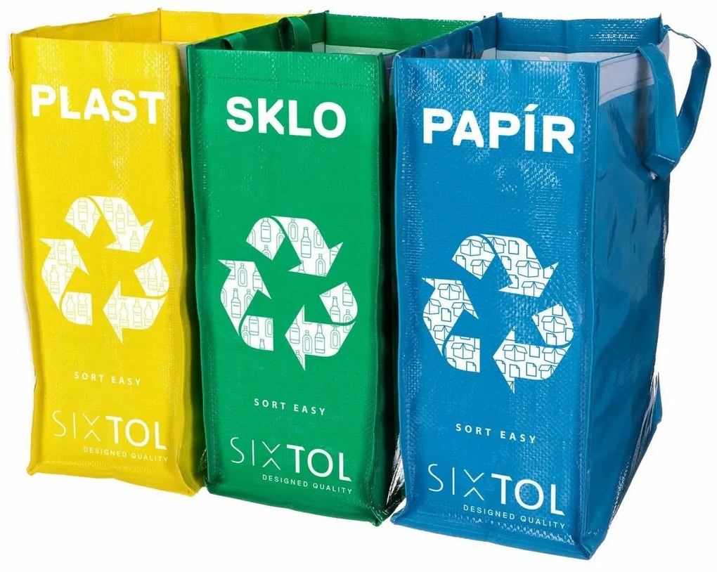 Sixtol Worki na odpady segregowane SORT EASY 3 SLIM, 18 x 30 x 40 cm, 3 x 22 l, 3 szt.