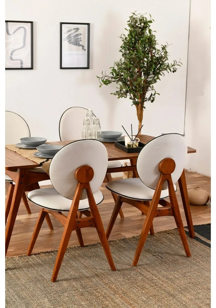 Zestaw krzeseł do jadalni Touch Cream and Walnut, 2 szt.