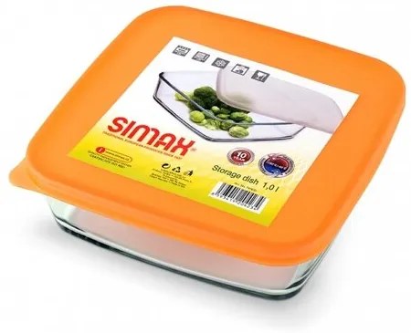 Simax 7476/L szklana miska z plastikową pokrywką, 1 l