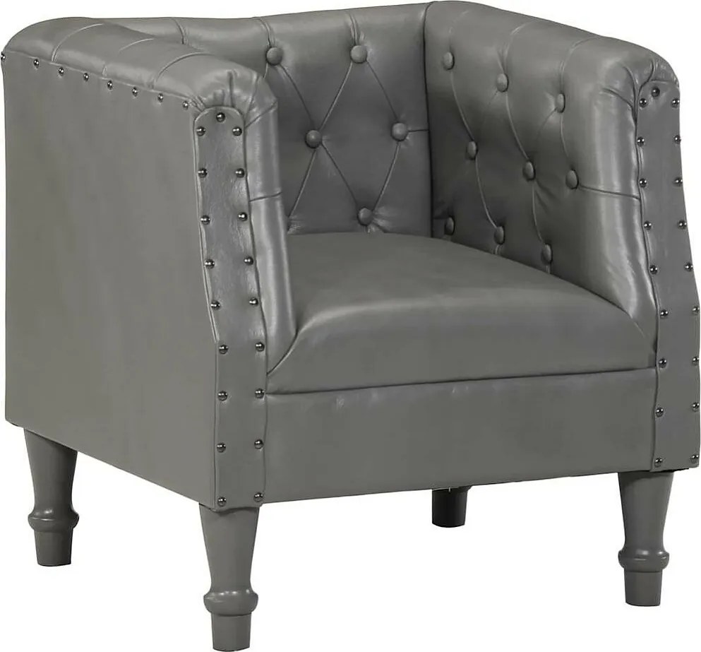 Fotel cabriolet z prawdziwej szarej skóry dla absolutnego komfortu