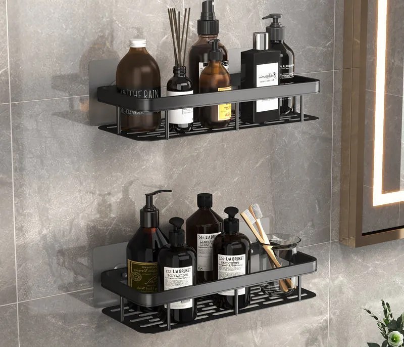Półka łazienkowa wisząca 2szt - czarna