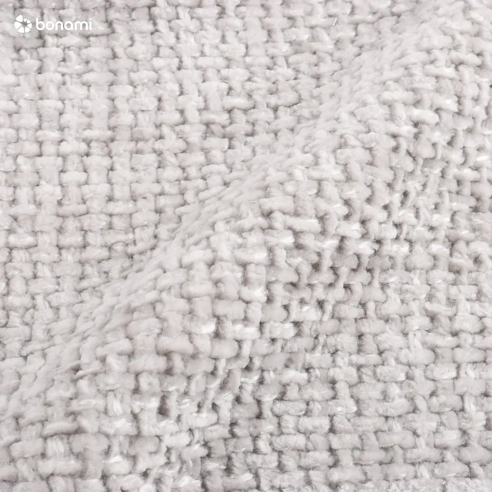 Jasnoszare tapicerowane łóżko dwuosobowe ze schowkiem i stelażem 160x200 cm Miley – Micadoni