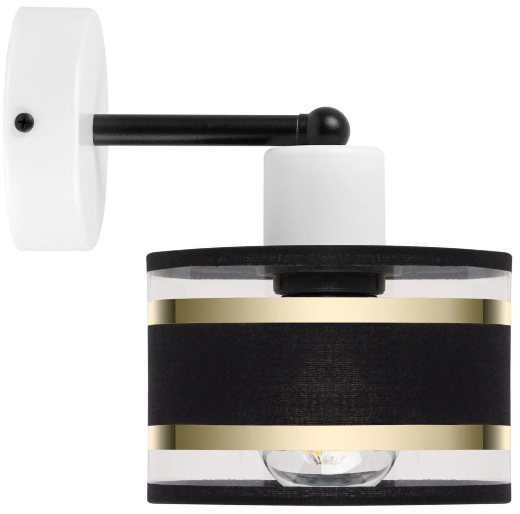 Biały kinkiet LED z czarnym abażurem WD-TI-1010WE-SC jednopunktowy in