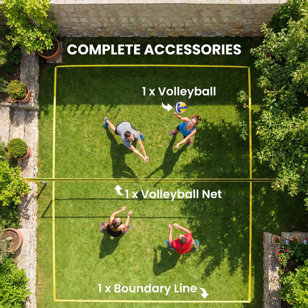 SPORTNOW Zestaw do badmintona, przenośna siatka do badmintona z regulacją wysokości, torba transportowa 950 x 100 x 248 cm, czarna | Aosom PL