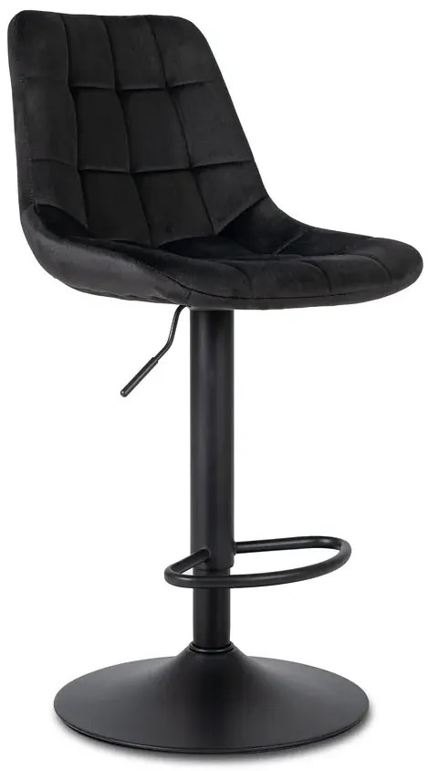 Czarny welurowy pikowany hoker kuchenny - Sarisa