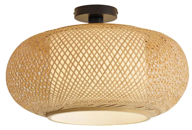 Inteligentna lampa sufitowa bambusowa z białym wnętrzem z WiFi A60 - Liva