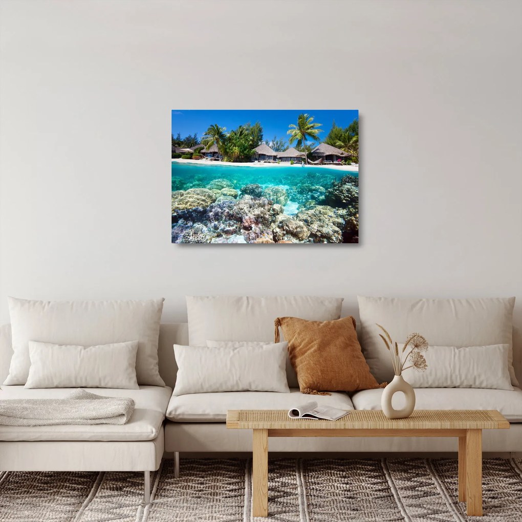 Obraz na szkle plaży na tropikalnej wyspie (70x50 cm)