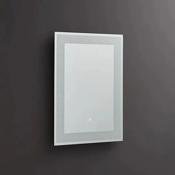Lustro prostokątne LED "Fresno" z podświetlaną ramą zdobioną szachownicą cm 50x70