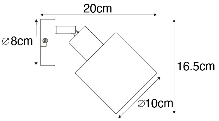 Lampa sufitowa czarna regulowana - Hetta