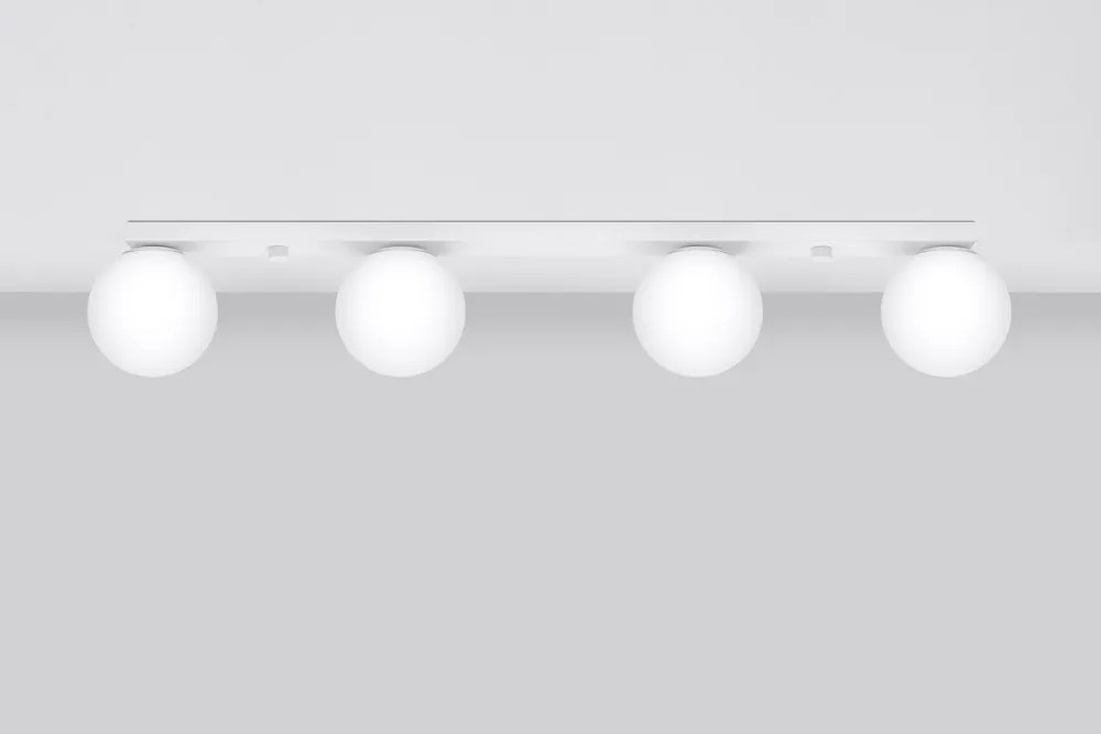 Biała lampa sufitowa ze szklanym kloszem ø 12 cm Umerta – Sollux