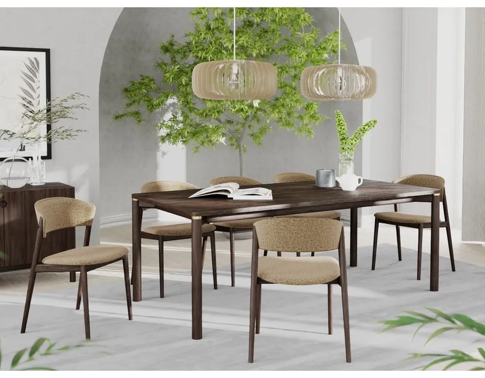 Brązowy rozkładany stół 95x180 cm Arun – Unique Furniture