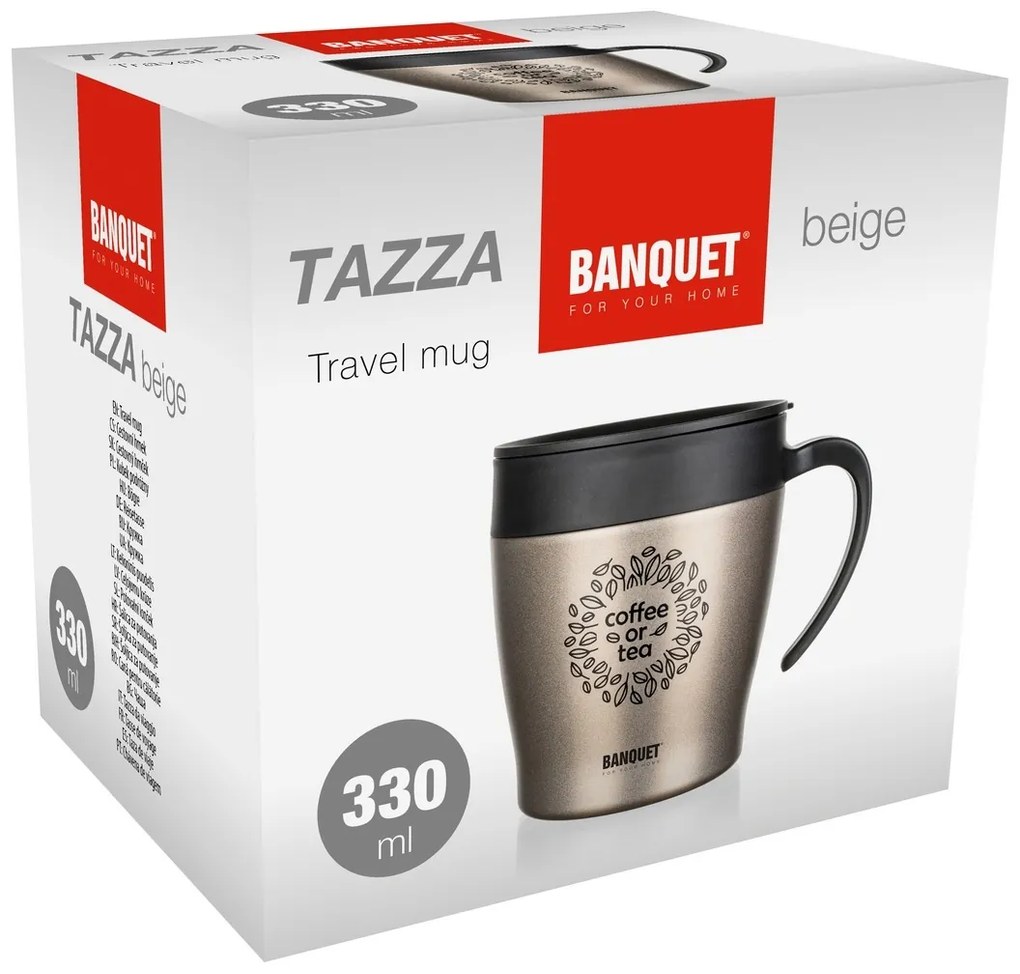 Banquet Kubek termiczny podróżny TAZZA 330 ml,beżowy