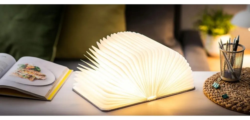 Lampa stołowa LED z tekstylnym kloszem (wysokość 2,5 cm) Booklight – Gingko