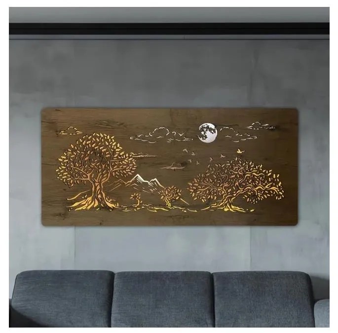 Li-Go 5478/DUB2 - Ściemnialna dekoracja ścienna LED/24W/230V 130x60 cm dąb