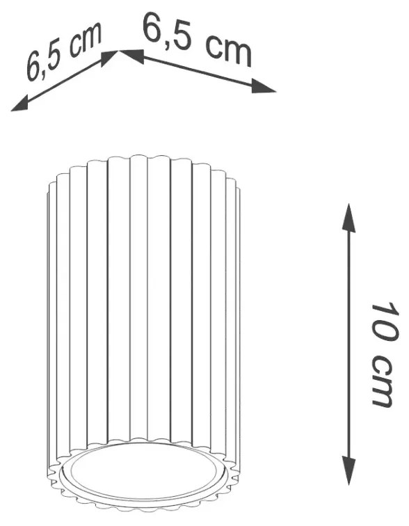 Plafon KARBON 10 biały ryflowany SOLLUX  LIGHTING