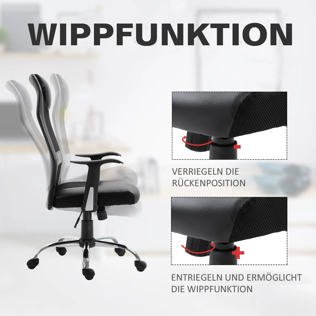 Vinsetto fotel biurowy z masażem ergonomiczny fotel do pracy relaksu wygodne krzesło do biura domowego | Aosom PL