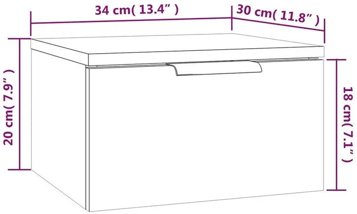 Czarna wisząca szafka nocna z szufladą H9-L90