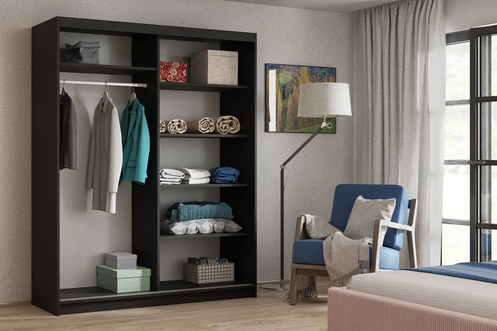Szafa Przesuwna LISSIO 120 cm z Lustrem Szafa Dwudrzwiowa