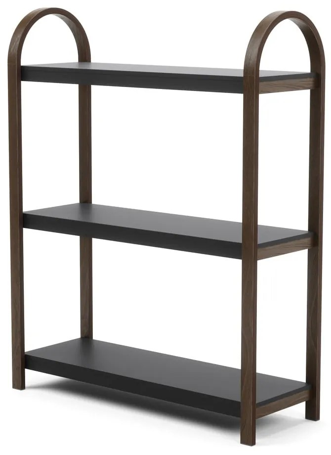 Czarny regał w dekorze orzecha 72x90 cm Bellwood – Umbra
