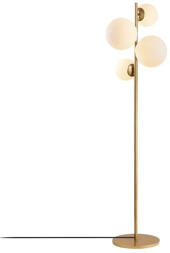 Lampa stojąca w kolorze złota ze szklanym kloszem (wysokość 162 cm) Fazli – Opviq lights