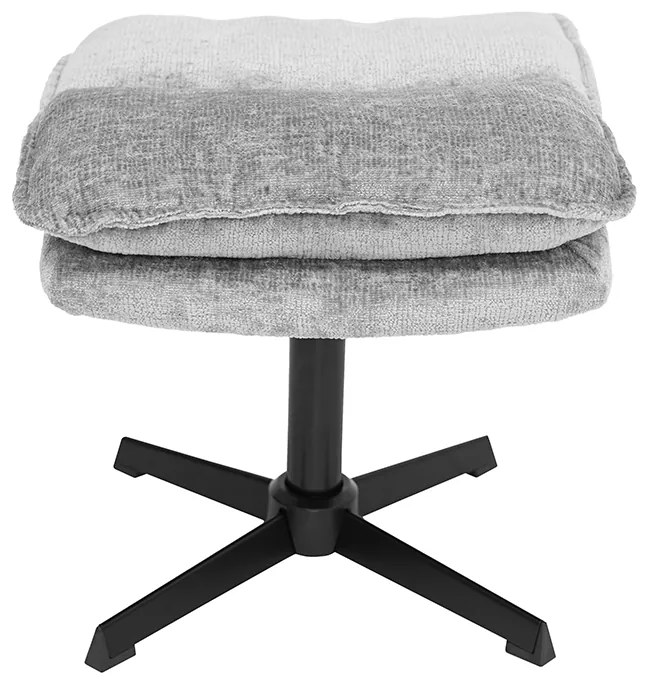 Relaksacyjny obrotowy fotel KATANIA z podnóżkiem, jasnoszary