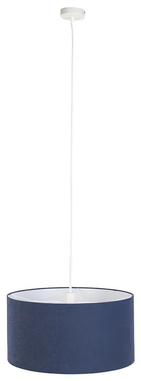 Nowoczesna lampa wisząca biała z kloszem w kolorze staromodnego błękitu 50 cm - Combi 1 Nowoczesny Oswietlenie wewnetrzne