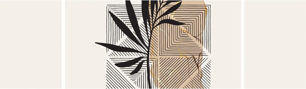 Obraz - Abstrakcja z tropikalnymi liśćmi N⁰1 (170x50 cm)