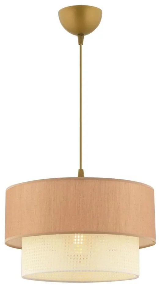 Lampa wisząca na przewodzie ECHO 1xE27/60W/230V brązowo-kremowa